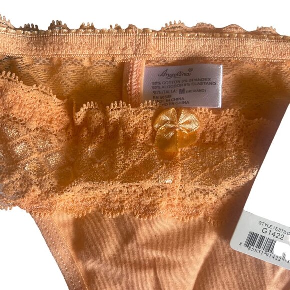 Angelina Lace Waist Multi-Color Cotton (6-Pack) Thong G-String Panties Bundle - Picture 7 of 7